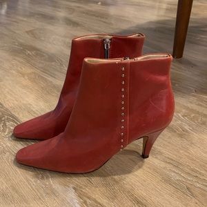 Red Zara heeled booties